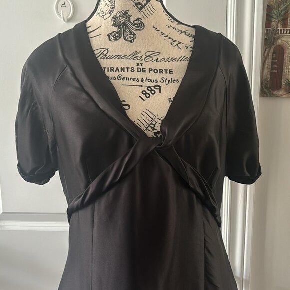 Ted Baker Black Silk Mini Dress Pattern - Picture 10 of 13